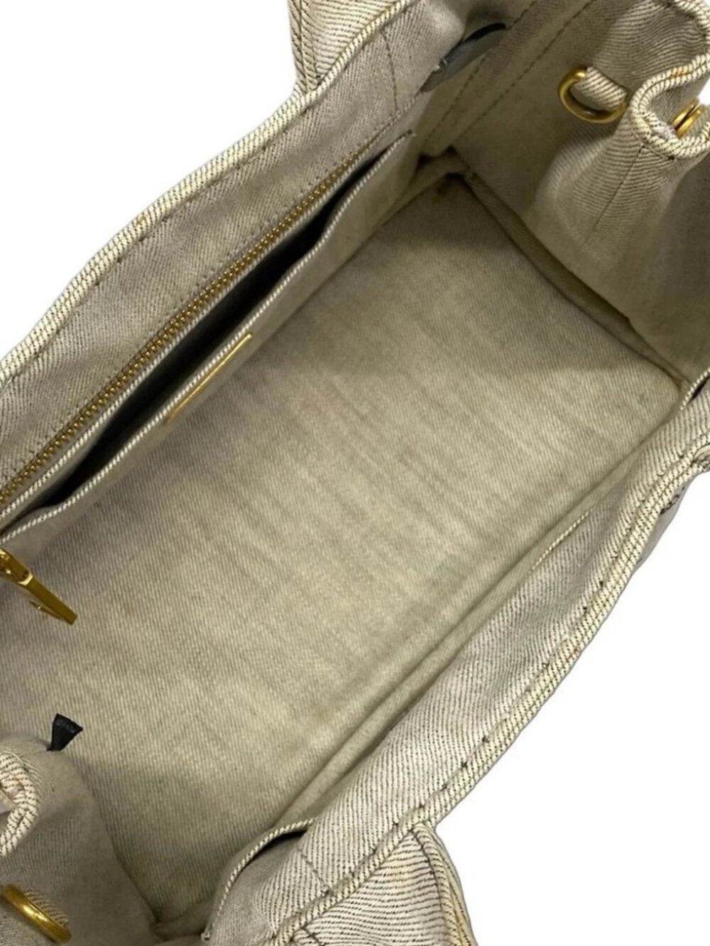 PRADA CANAPA Cream Canvas Tote Bag - Picture 14 of 14